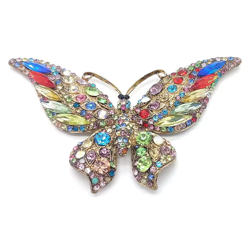 PD BROOCH Luxury Elegant Glassstone Butterfly Brooches